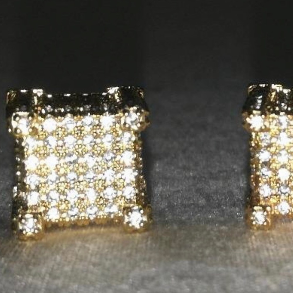 18k gold plated stud earrings men’s